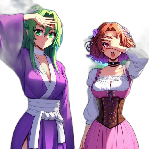 dress, staff, anime, concept art transparent PNG cut-out