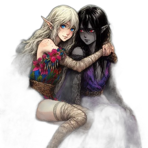 fantasy art, watercolor, concept art, pixel art transparent PNG cut-out