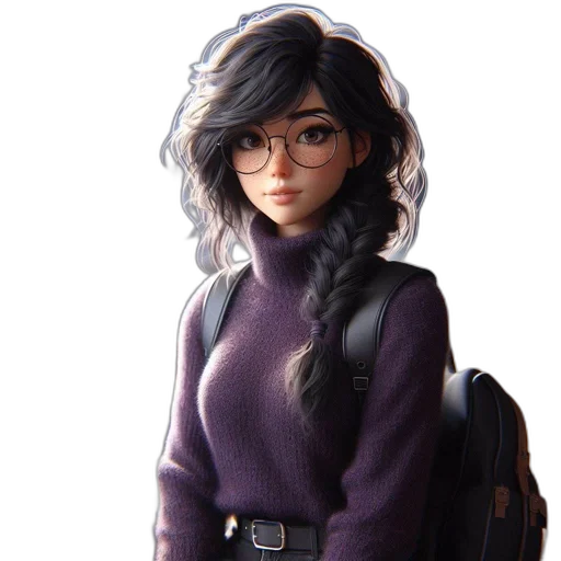jacket, hair, staff, concept art transparent PNG cut-out