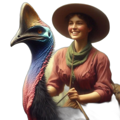 hat, animal, staff, oil painting transparent PNG cut-out