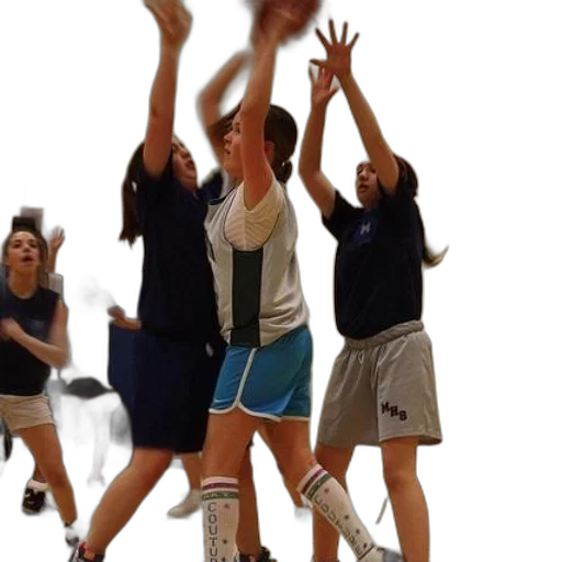 group, girls, playing, basketball transparent PNG cut-out