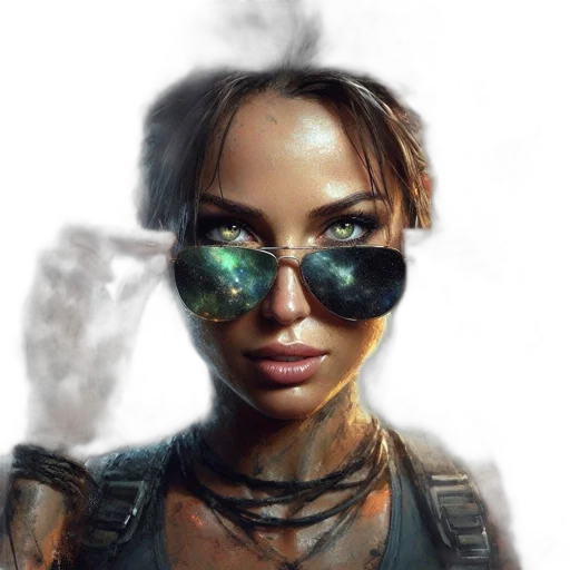 face, weapon, concept art, cyberpunk transparent PNG cut-out