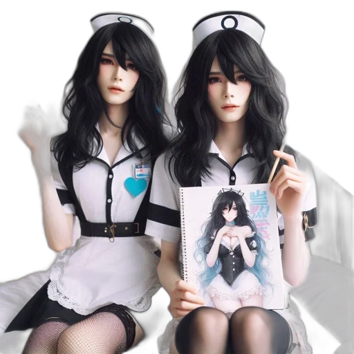dress, photorealistic, anime, 3d render transparent PNG cut-out