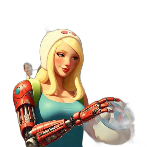 robot, weapon, staff, dress transparent PNG cut-out