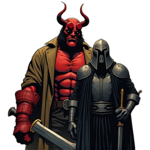comic book art, concept art, fantasy art, red transparent PNG cut-out