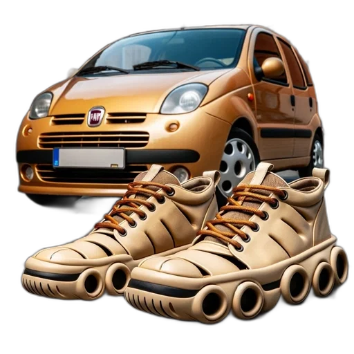 shoes, car, 3d render, photorealistic transparent PNG cut-out