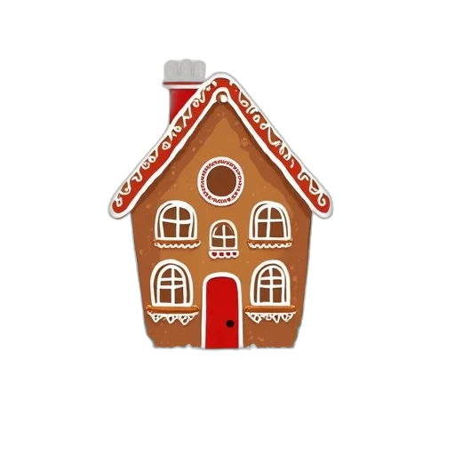 building, 3d render, gingerbread, house transparent PNG cut-out