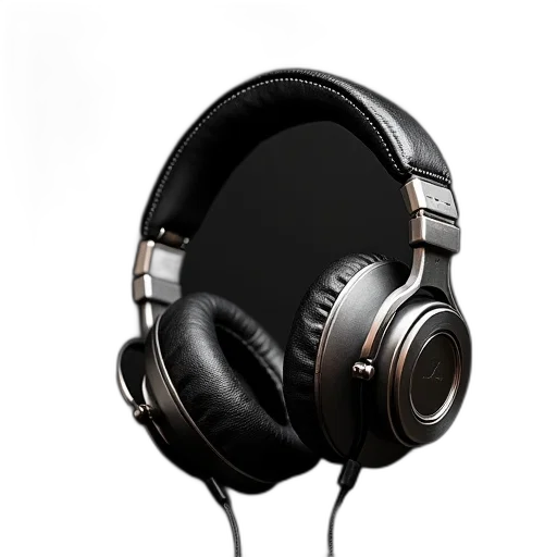 photorealistic, headphones, metal transparent PNG cut-out
