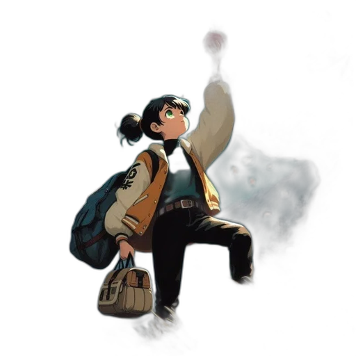 jacket, staff, weapon, umbrella transparent PNG cut-out