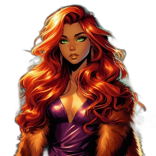 dress, hair, comic book art, fantasy art transparent PNG cut-out