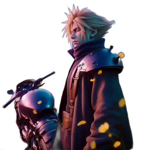 jacket, staff, creature, weapon transparent PNG cut-out