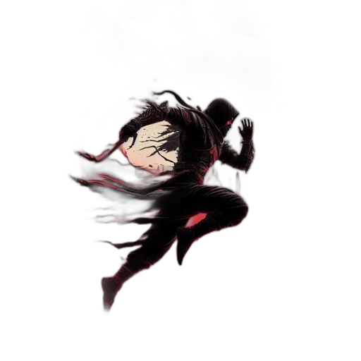 weapon, creature, hair, mask transparent PNG cut-out