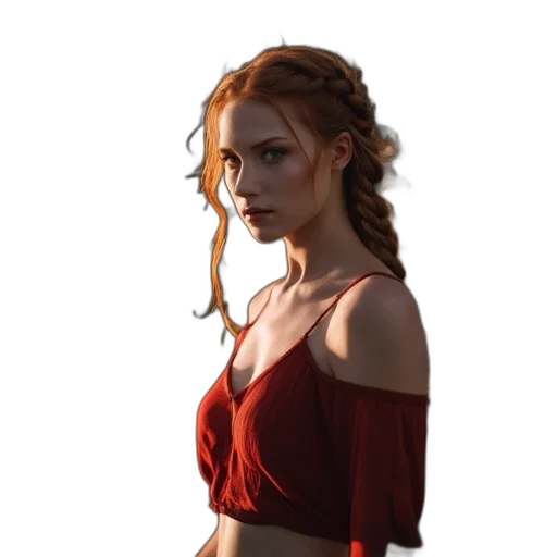 dress, face, staff, jewelry transparent PNG cut-out