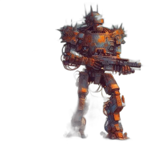 robot, weapon, concept art, fantasy art transparent PNG cut-out
