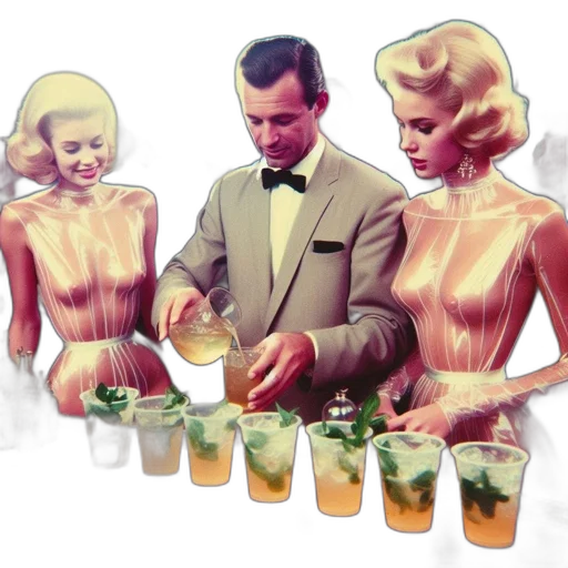 food, vaporwave, concept art, man transparent PNG cut-out