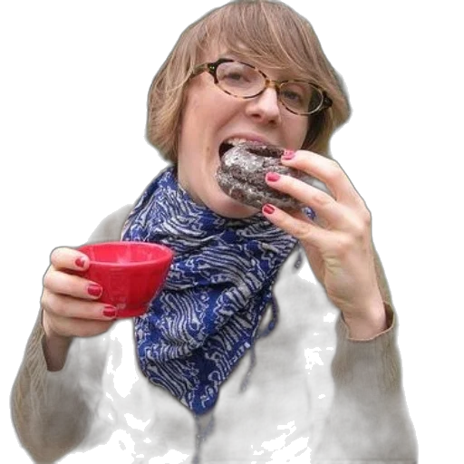 food, woman, glasses, blue transparent PNG cut-out