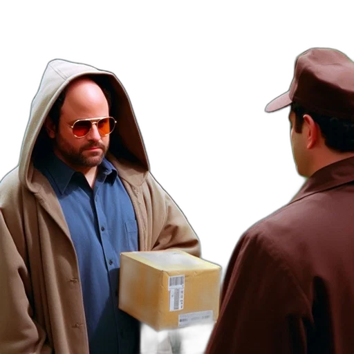 jacket, hat, face, staff transparent PNG cut-out