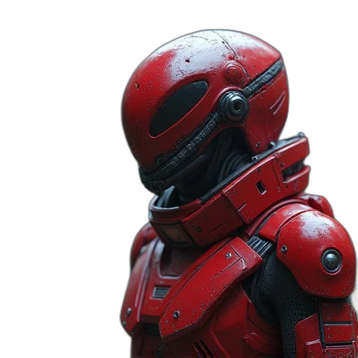 robot, mask, 3d render, concept art transparent PNG cut-out