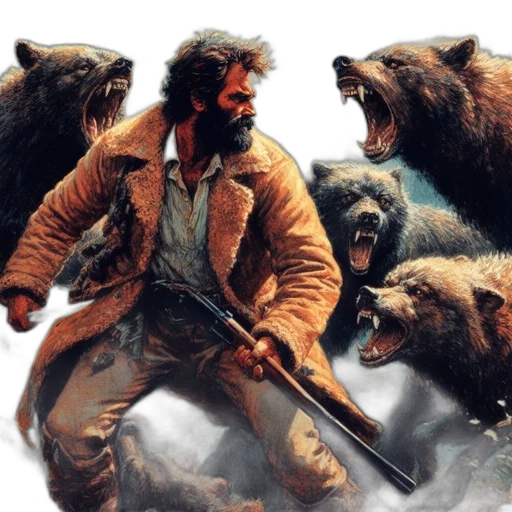 concept art, rugged, man, defends transparent PNG cut-out