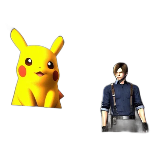 3d render, concept art, pixel art, pikachu transparent PNG cut-out