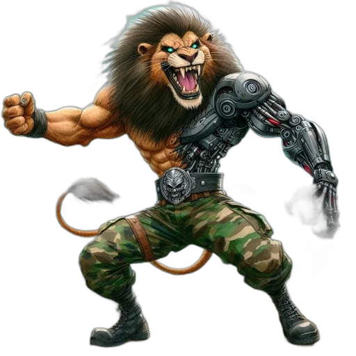 animal, concept art, comic book art, 3d render transparent PNG cut-out