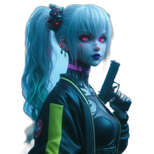 robot, staff, weapon, jacket transparent PNG cut-out