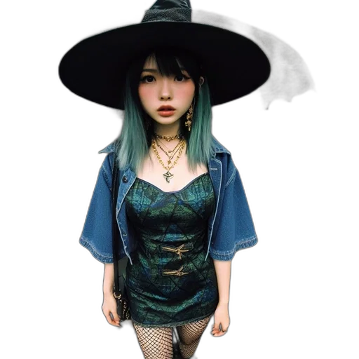 dress, hat, creature, jacket transparent PNG cut-out