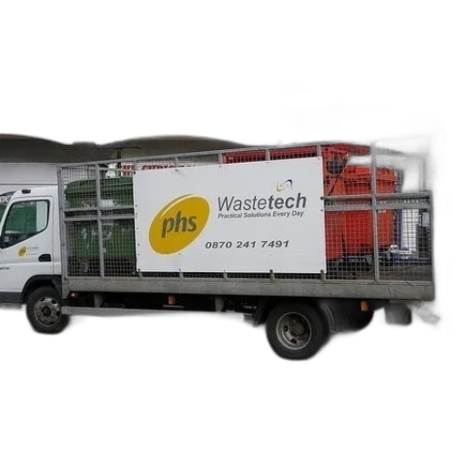 3d render, truck, logo, wastetech transparent PNG cut-out