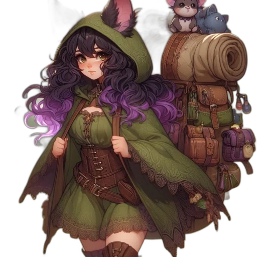 staff, weapon, jacket, fantasy art transparent PNG cut-out