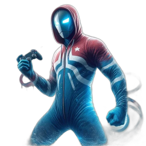 robot, jacket, mask, weapon transparent PNG cut-out