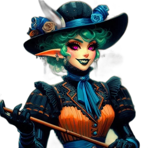 staff, hat, fantasy art, concept art transparent PNG cut-out