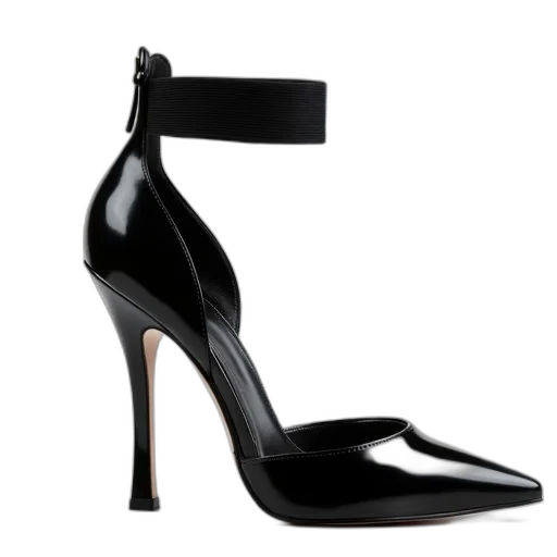 shoes, black, high-heeled, shoe transparent PNG cut-out