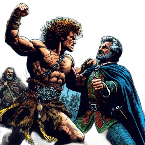 comic book art, concept art, fantasy art, muscular transparent PNG cut-out