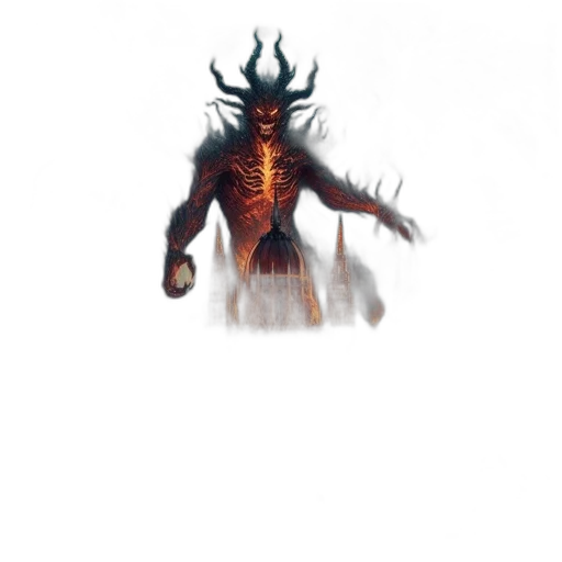 creature, staff, mask, dragon transparent PNG cut-out