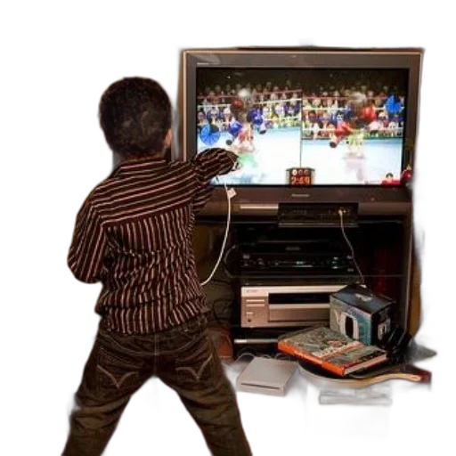 child, plays, video, game transparent PNG cut-out