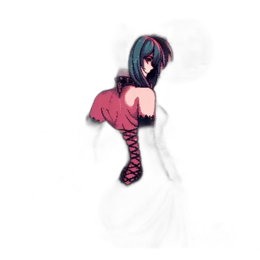 dress, creature, mask, staff transparent PNG cut-out