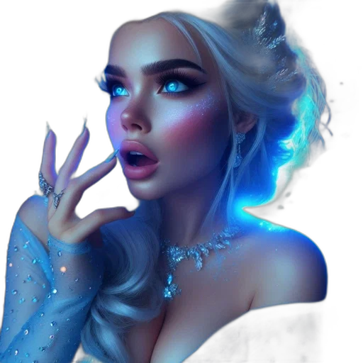 jewelry, face, dress, fantasy art transparent PNG cut-out