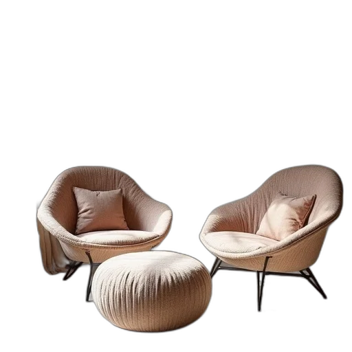 furniture, 3d render, photorealistic, earth tones transparent PNG cut-out