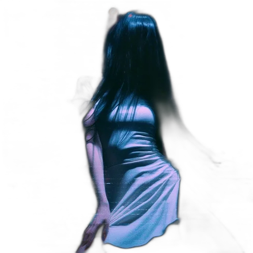 dress, hair, creature, robot transparent PNG cut-out