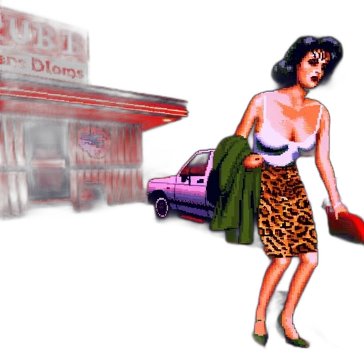 car, dress, concept art, pixel art transparent PNG cut-out
