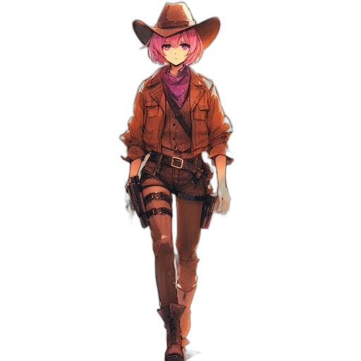 jacket, staff, hat, weapon transparent PNG cut-out
