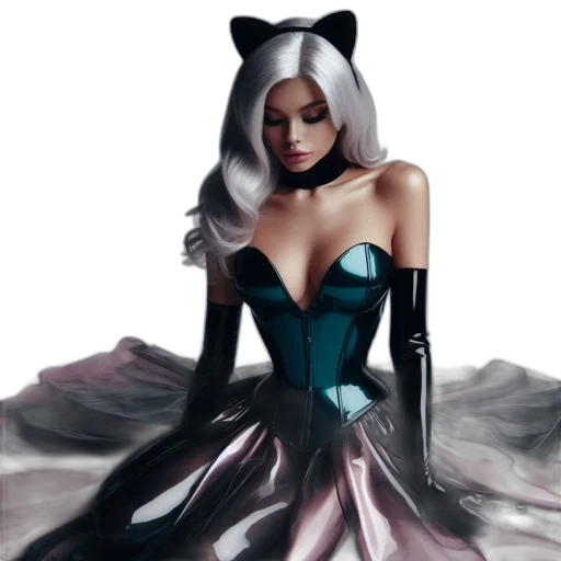 dress, mask, comic book art, fantasy art transparent PNG cut-out