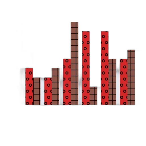 pixel art, red, bar, chart transparent PNG cut-out