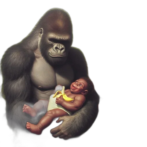 animal, concept art, photorealistic, oil painting transparent PNG cut-out