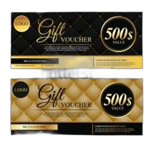 two, elegant, gift, voucher transparent PNG cut-out
