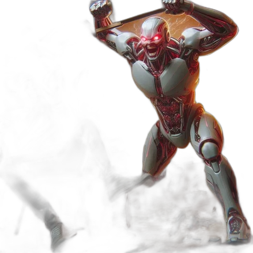 robot, concept art, comic book art, 3d render transparent PNG cut-out
