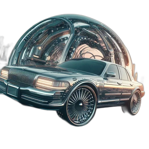 car, robot, concept art, 3d render transparent PNG cut-out