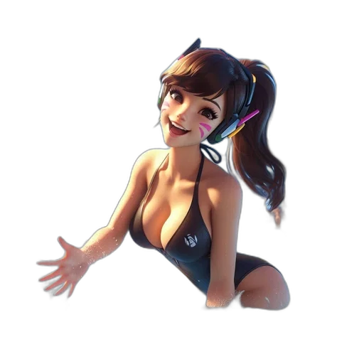 dress, staff, anime, 3d render transparent PNG cut-out