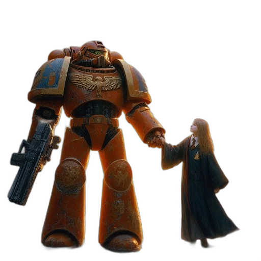 robot, weapon, staff, jacket transparent PNG cut-out
