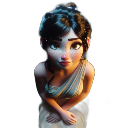 dress, jewelry, face, 3d render transparent PNG cut-out